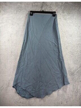ZARA Women's Blue Asymmetrical Hem Midi Skirt Flowy Solid Size Small